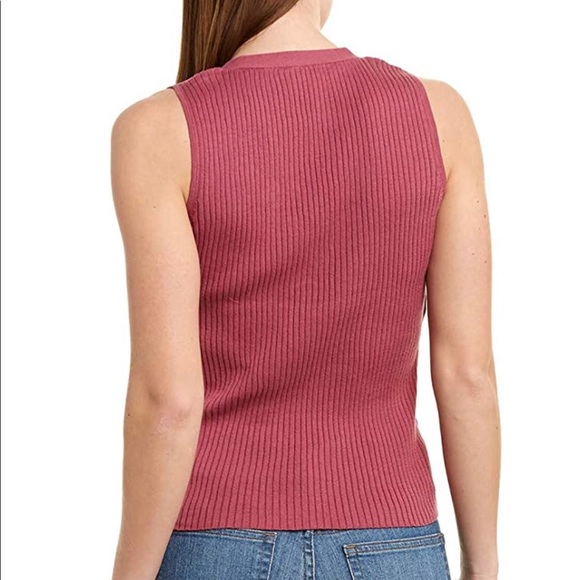 BCBGMaxazria Violet Quartz Mauve Ribbed Tank Top - Picture 3 of 7
